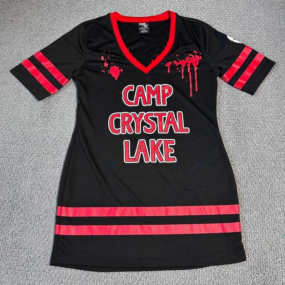 Friday the 13th Camp Crystal Lake black & red jersey dress